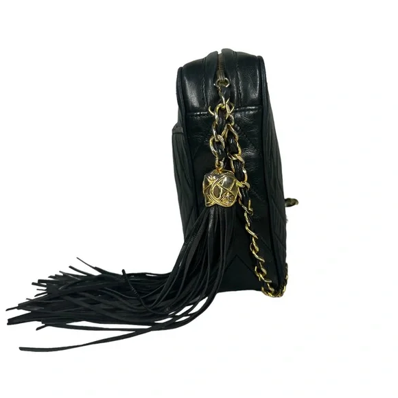 Chanel Black Lambskin Leather CC Quilted Camera Chain Crossbody Bag - Picture 5 of 17